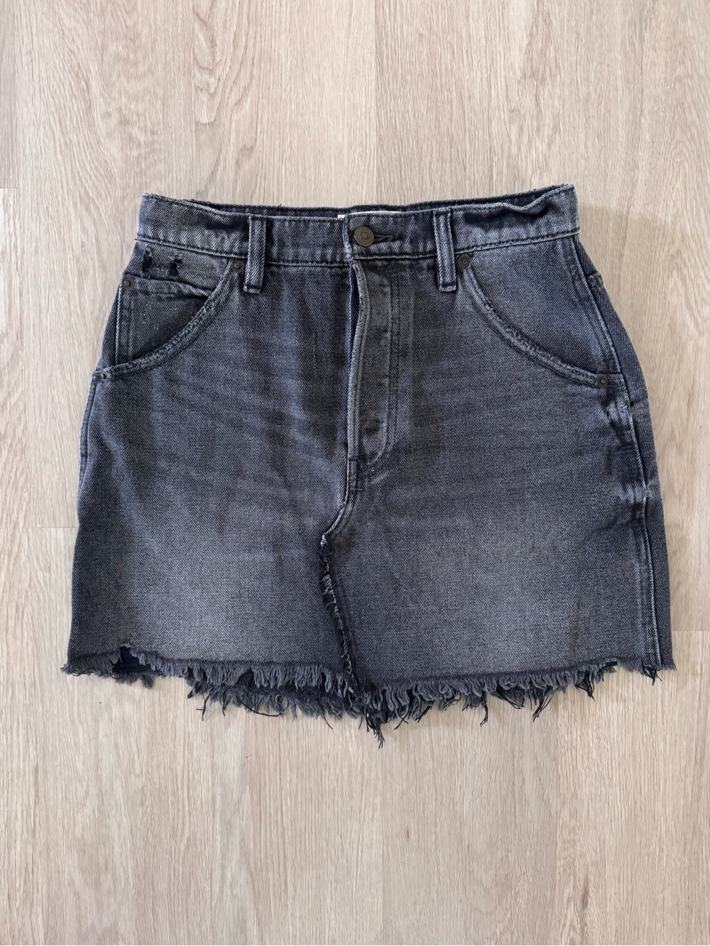We The Free Black Denim Skirt